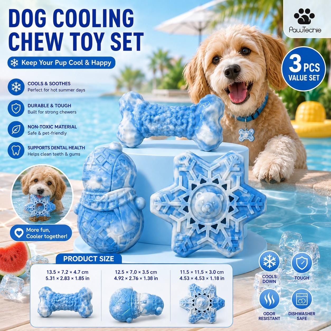 3-in-1 Pack Frozen Dog Chew Toy