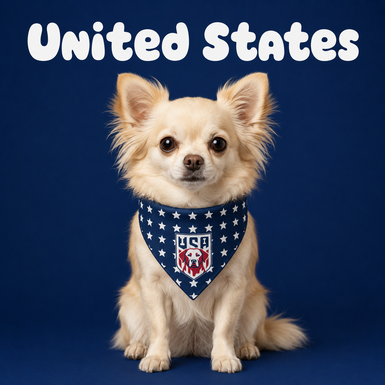 Fan Dog Bandana Usa Blue, Stylish Accessory for Everyday Wear, Perfect for Layering and Versatile Use, Ideal Gift Idea for Friends and Family