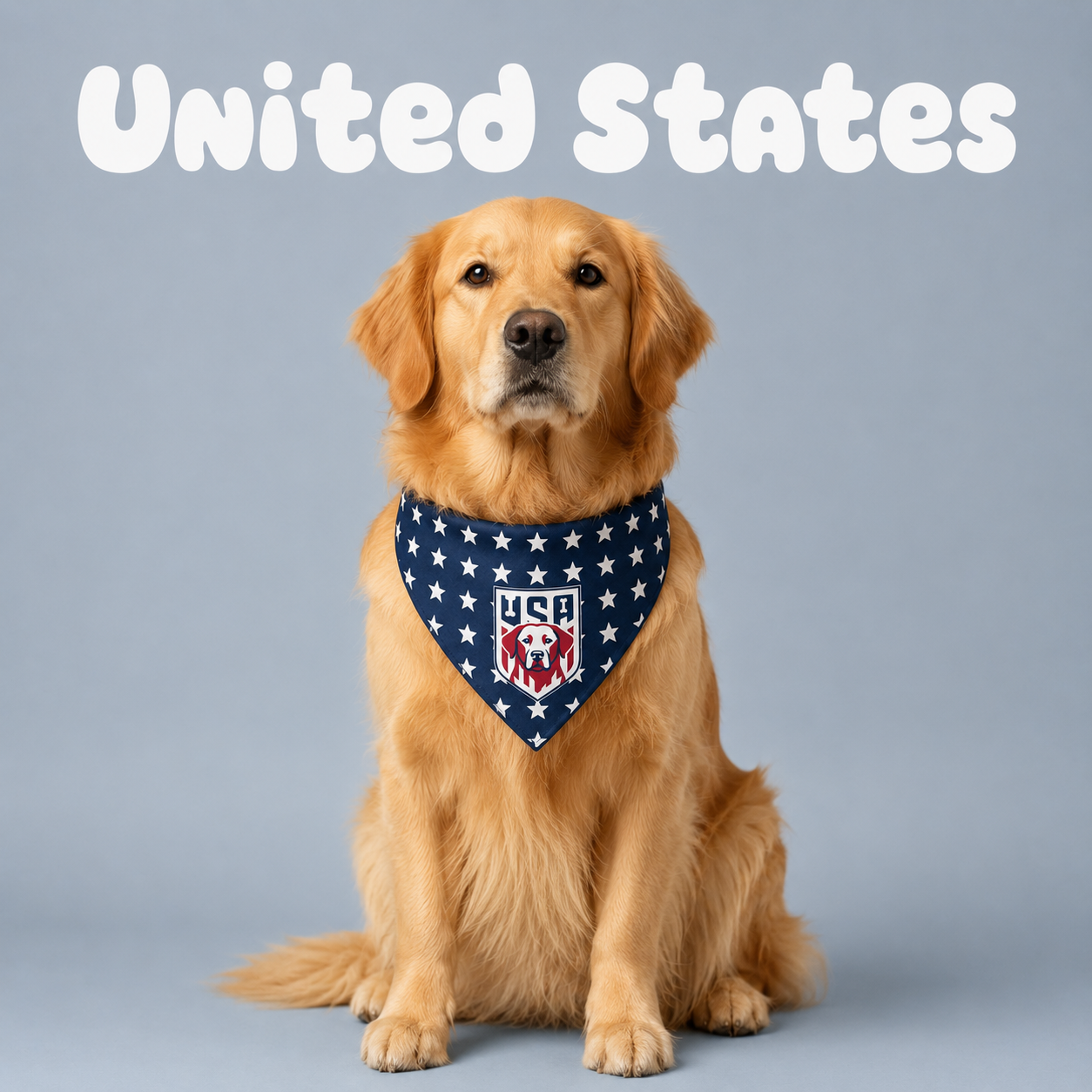 Fan Dog Bandana Usa Blue, Stylish Accessory for Everyday Wear, Perfect for Layering and Versatile Use, Ideal Gift Idea for Friends and Family