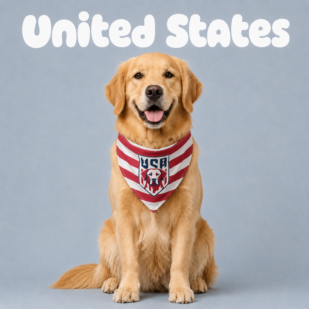 Fan Dog Bandana Usa, Stylish Accessory for Daily Wear, Perfect Gift Idea, Durable Material, Easy to Match Any