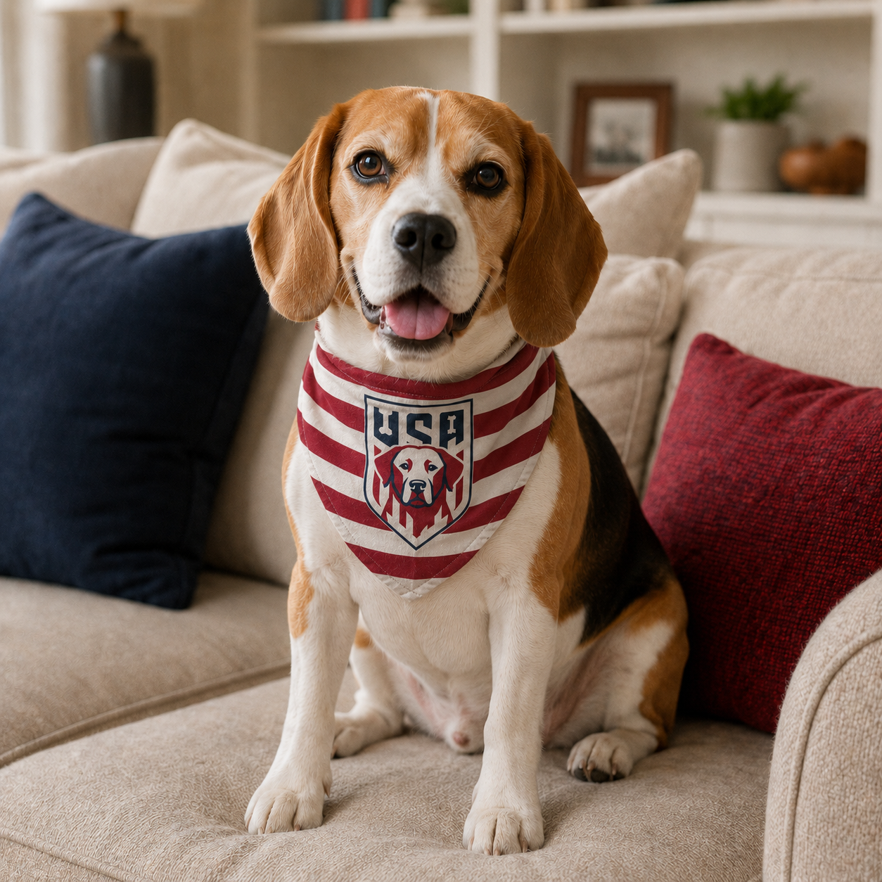Fan Dog Bandana Usa, Stylish Accessory for Daily Wear, Perfect Gift Idea, Durable Material, Easy to Match Any