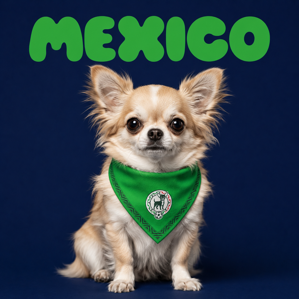 Fan Dog Bandana Mexico Style, Perfect Accessory for Any, Versatile Design for Daily Wear, Ideal Gift Idea for Fashion Enthusiasts