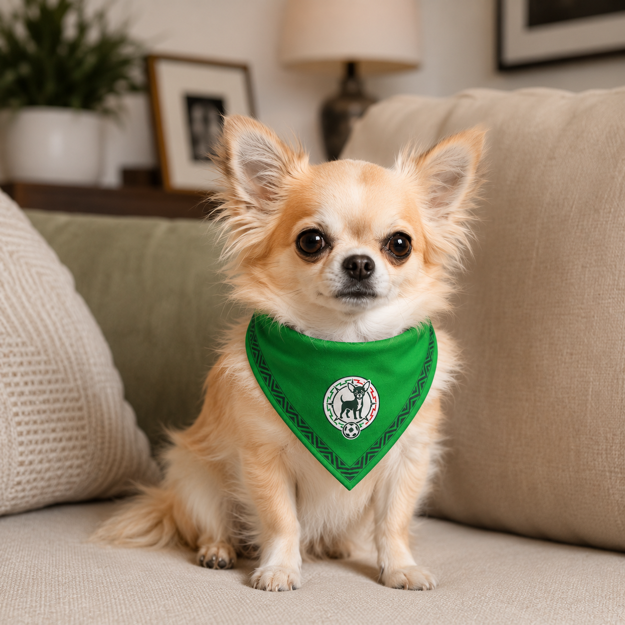 Fan Dog Bandana Mexico Style, Perfect Accessory for Any, Versatile Design for Daily Wear, Ideal Gift Idea for Fashion Enthusiasts