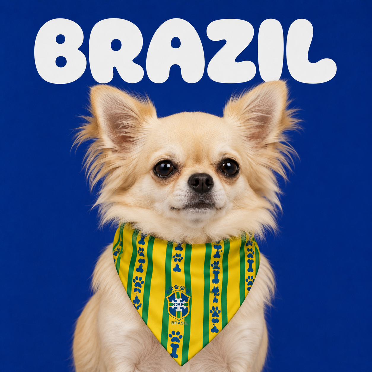 Fan Dog Bandana Brazil Style, Versatile Accessory for Daily Wear, Lightweight Fabric Perfect for Travel & Outdoor Activities