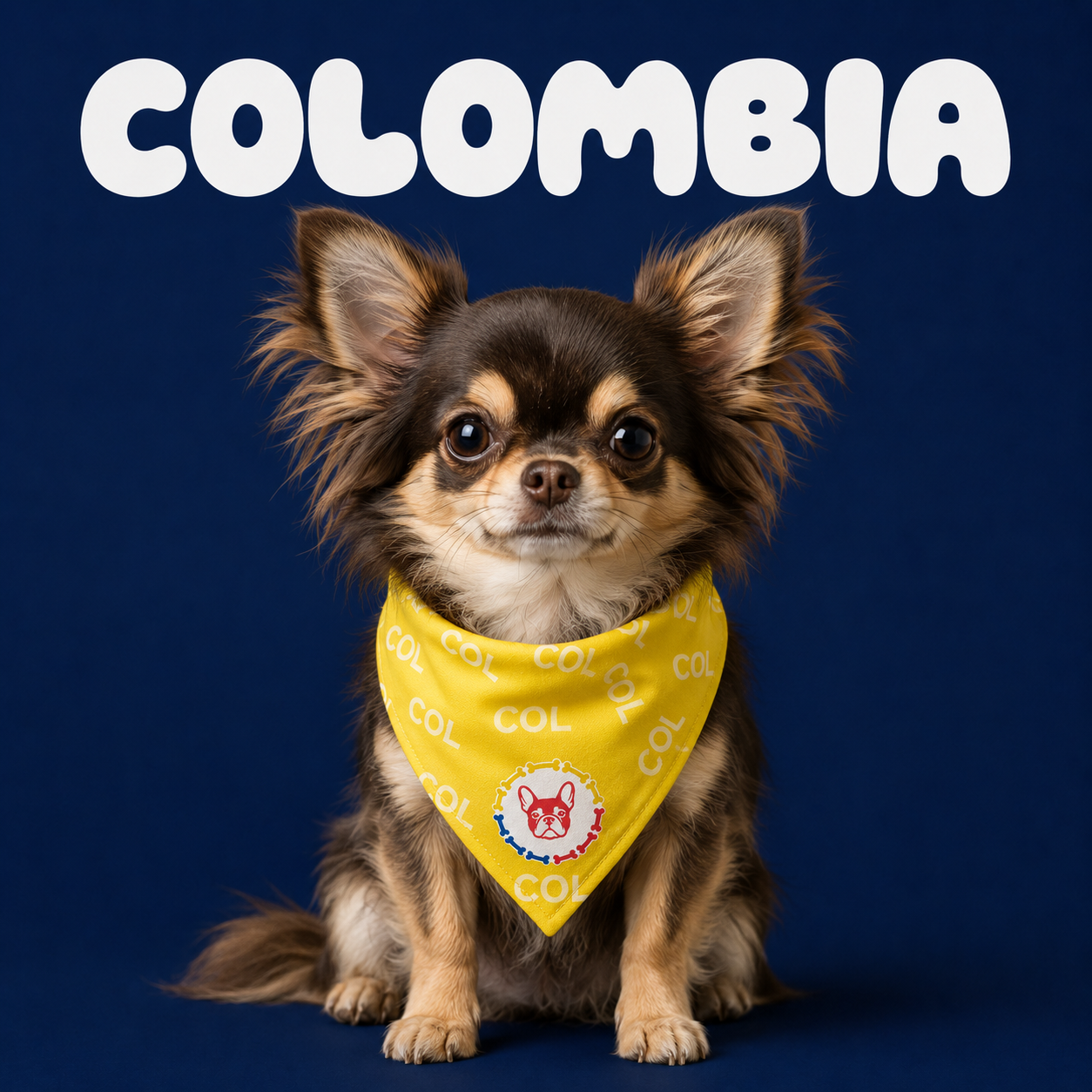 Fan Dog Bandana Colombia, Stylish Accessory for Everyday Wear, Perfect for Layering and Versatile Use, Ideal Gift Idea