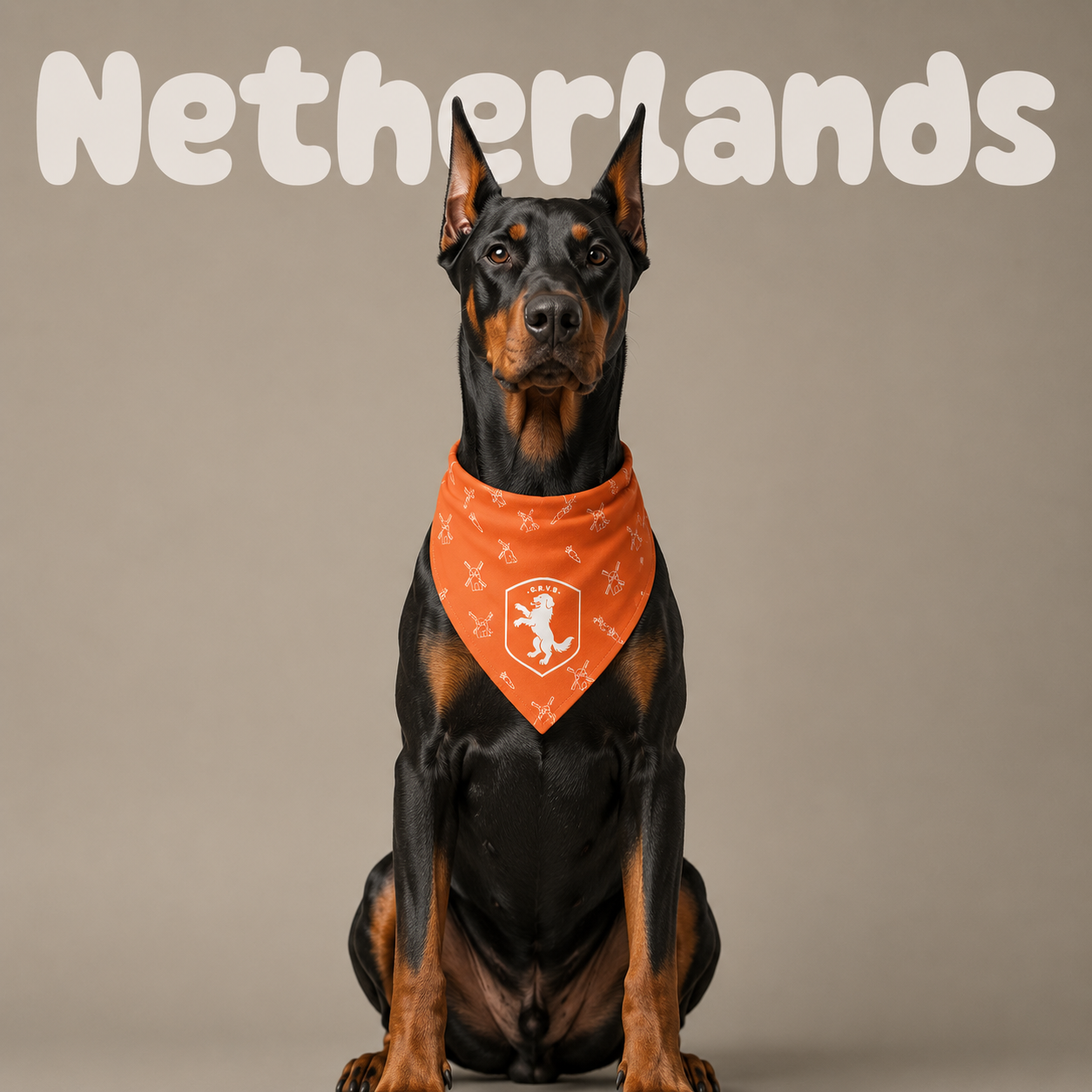 Fan Dog Bandana Netherlands, Stylish Accessory for Everyday Wear, Perfect Gift Idea, Versatile Design for All Seasons