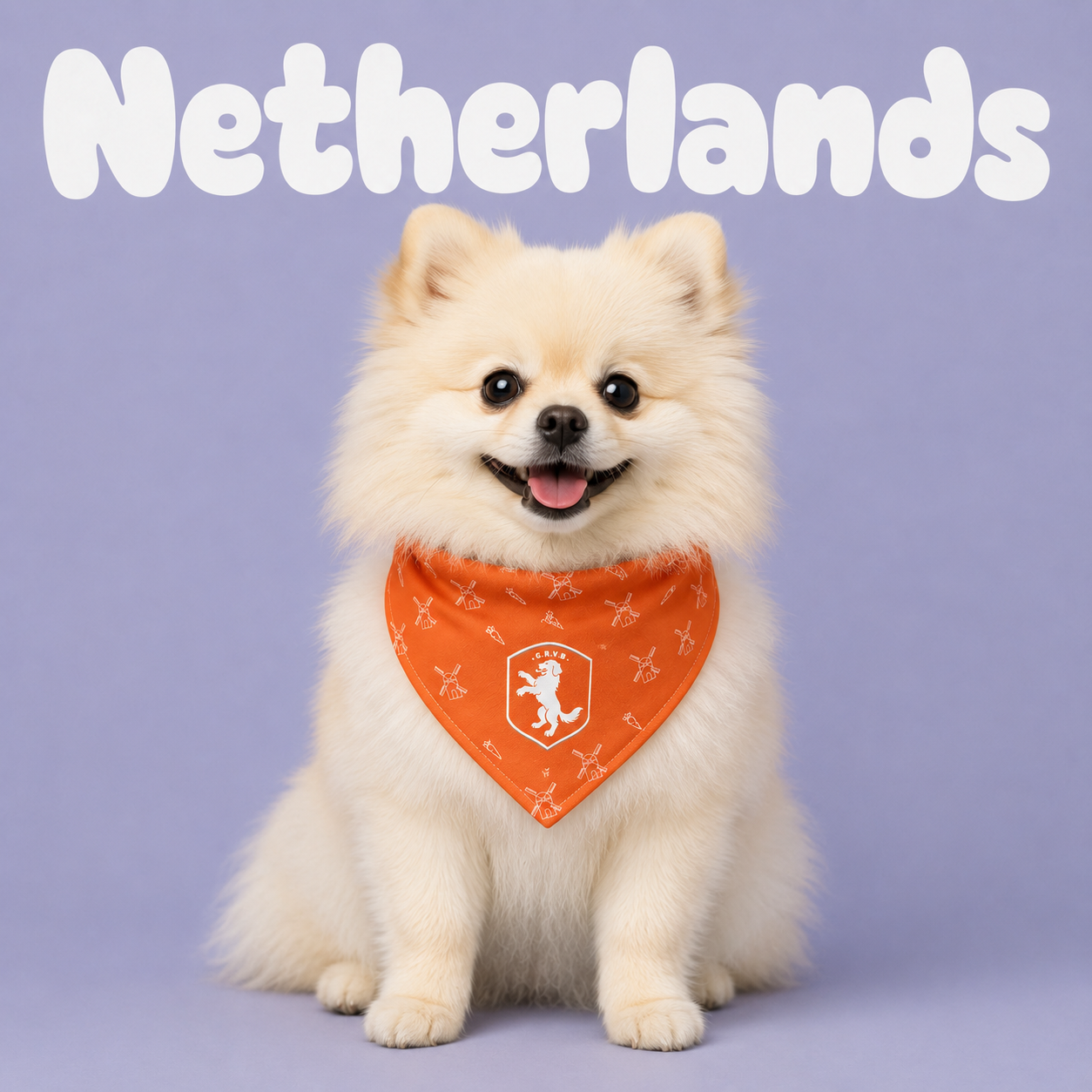 Fan Dog Bandana Netherlands, Stylish Accessory for Everyday Wear, Perfect Gift Idea, Versatile Design for All Seasons