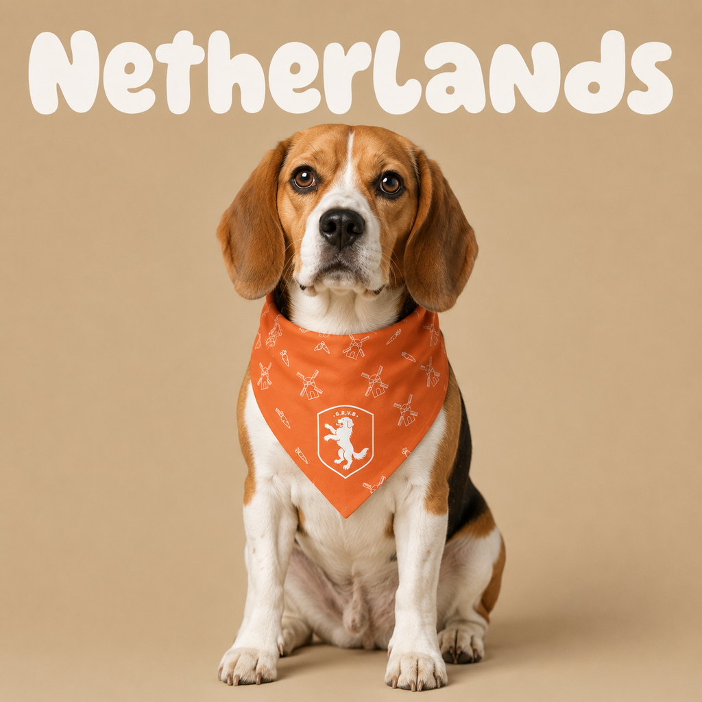 Fan Dog Bandana Netherlands, Stylish Accessory for Everyday Wear, Perfect Gift Idea, Versatile Design for All Seasons