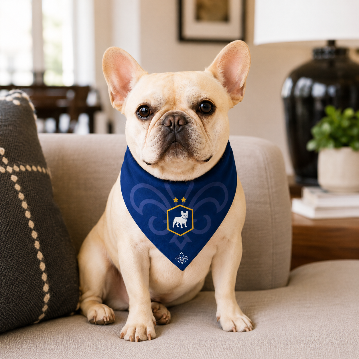 Fan Dog Bandana France Style, Elegant Triangle Scarf for Women, Perfect Accessory for Any Occasion, French Fashion Trendsetter