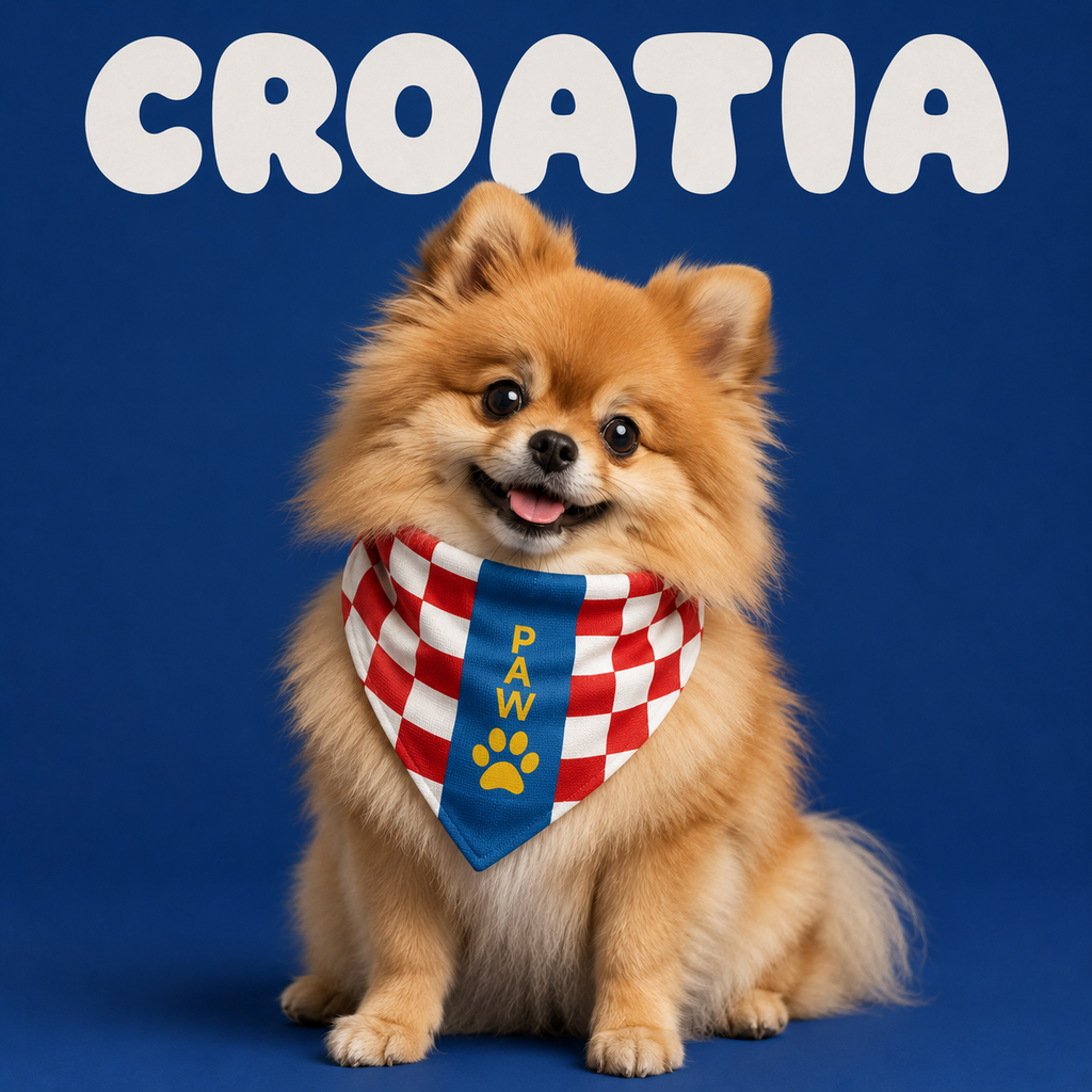 Fan Dog Bandana Croatia, Stylish Accessory for Everyday Wear, Perfect Gift Idea, Versatile Design for All Seasons, High-Quality Material