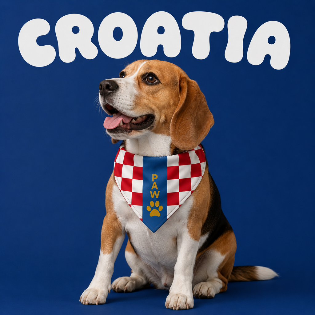 Fan Dog Bandana Croatia, Stylish Accessory for Everyday Wear, Perfect Gift Idea, Versatile Design for All Seasons, High-Quality Material