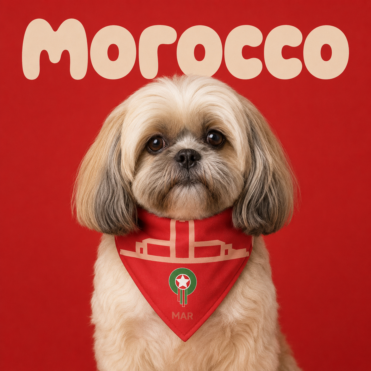 Fan Dog Bandana Morocco Style, Trendy Accessory for Daily Wear, Perfect Gift Idea, Ideal for Travel & Outdoor Activities