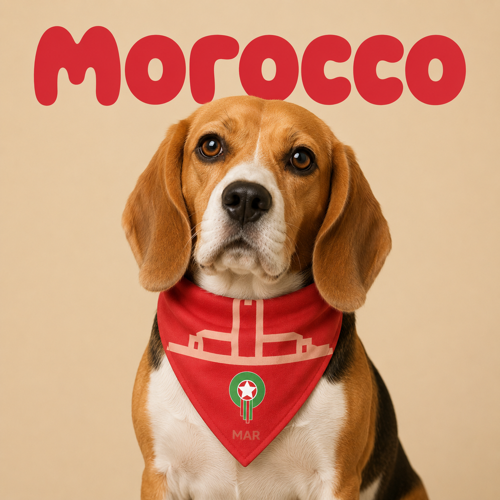Fan Dog Bandana Morocco Style, Trendy Accessory for Daily Wear, Perfect Gift Idea, Ideal for Travel & Outdoor Activities