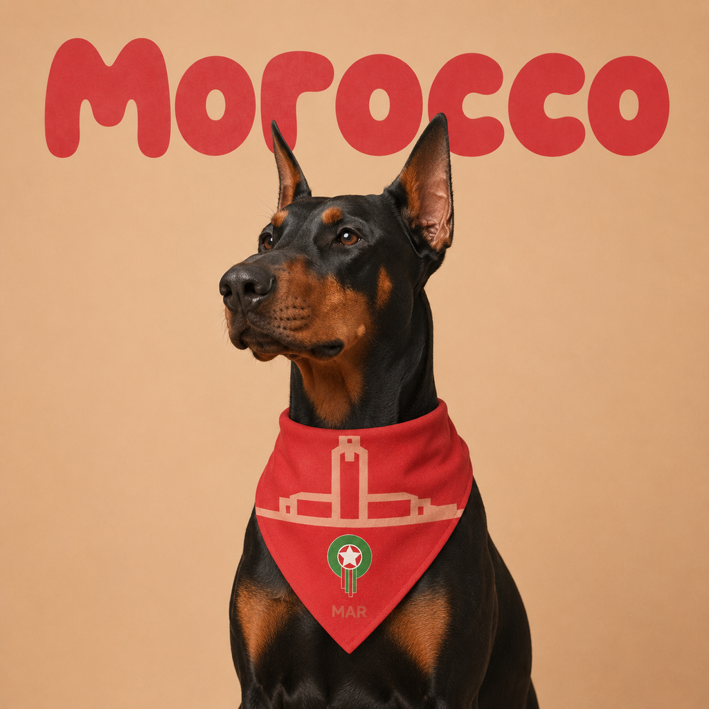 Fan Dog Bandana Morocco Style, Trendy Accessory for Daily Wear, Perfect Gift Idea, Ideal for Travel & Outdoor Activities