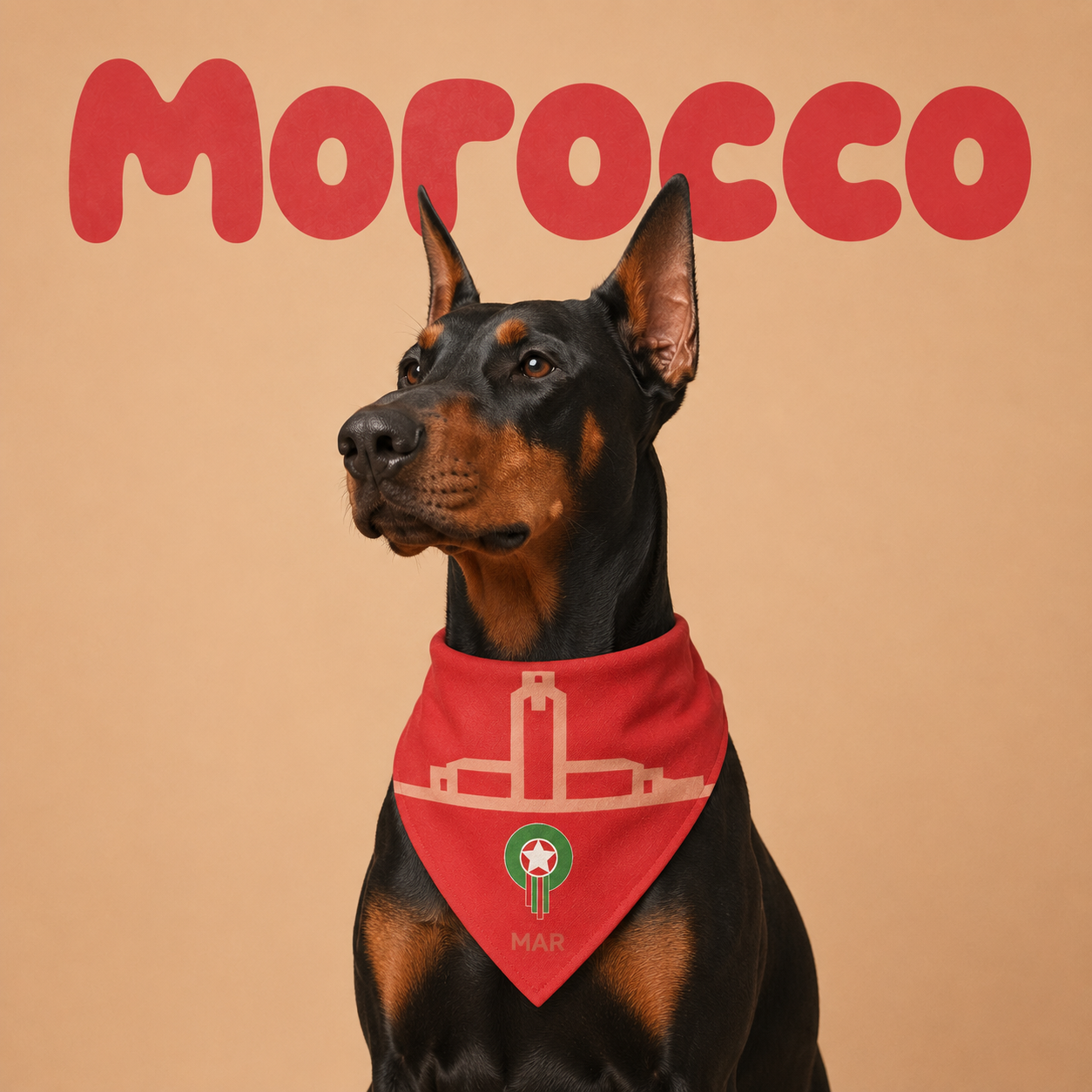 Fan Dog Bandana Morocco Style, Trendy Accessory for Daily Wear, Perfect Gift Idea, Ideal for Travel & Outdoor Activities