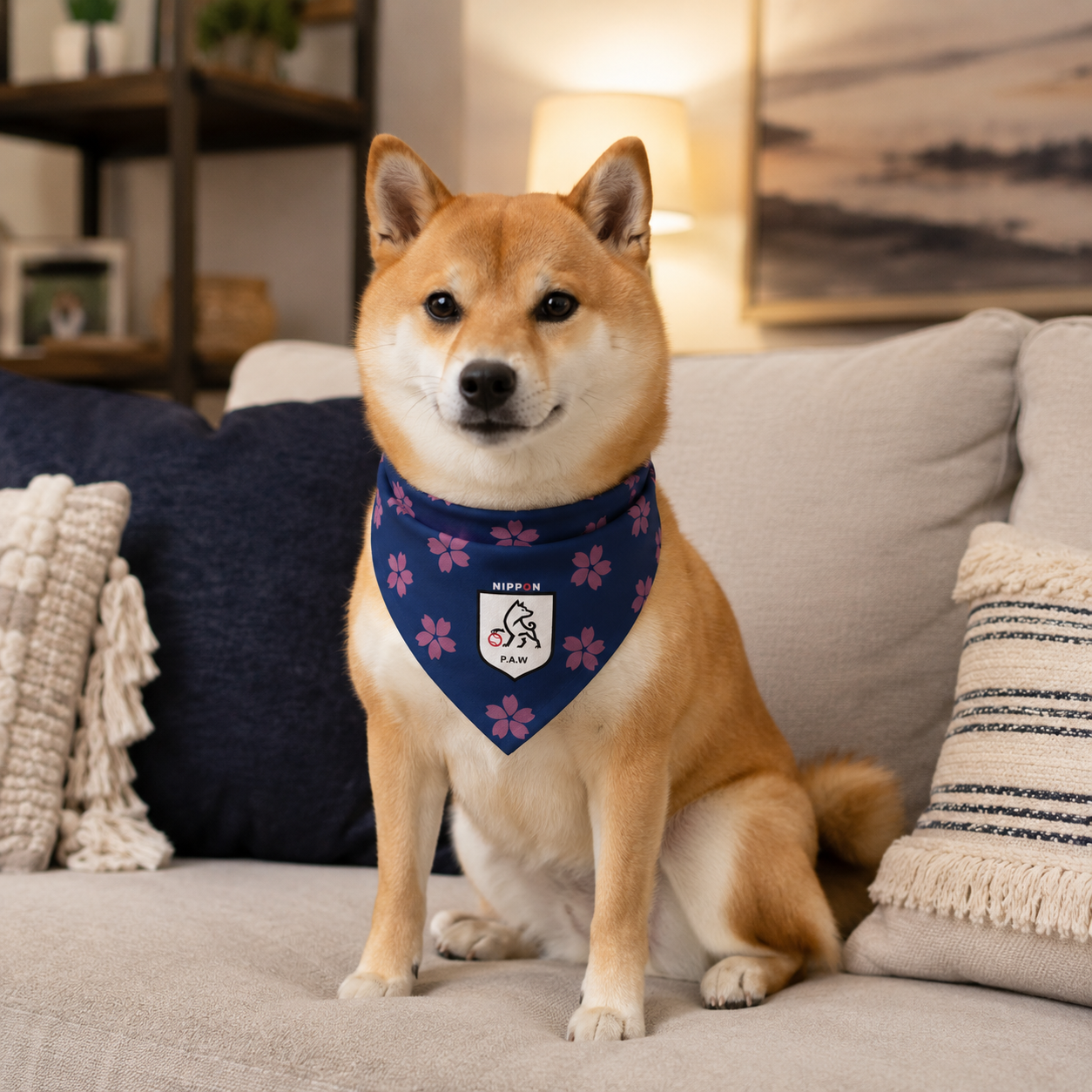 Fan Dog Bandana Japan Style, Versatile Accessory for Daily Wear, Lightweight & Breathable Material, Perfect Gift Idea for Travelers
