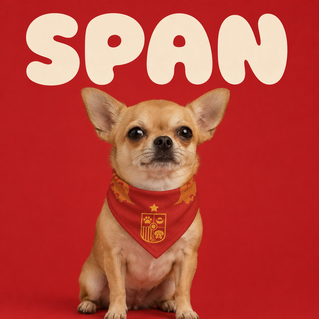 Fan Dog Bandana Spain Style, Versatile Accessory for Daily Wear, Perfect for Layering and Styling, Ideal Gift for Fashion Enthusiasts