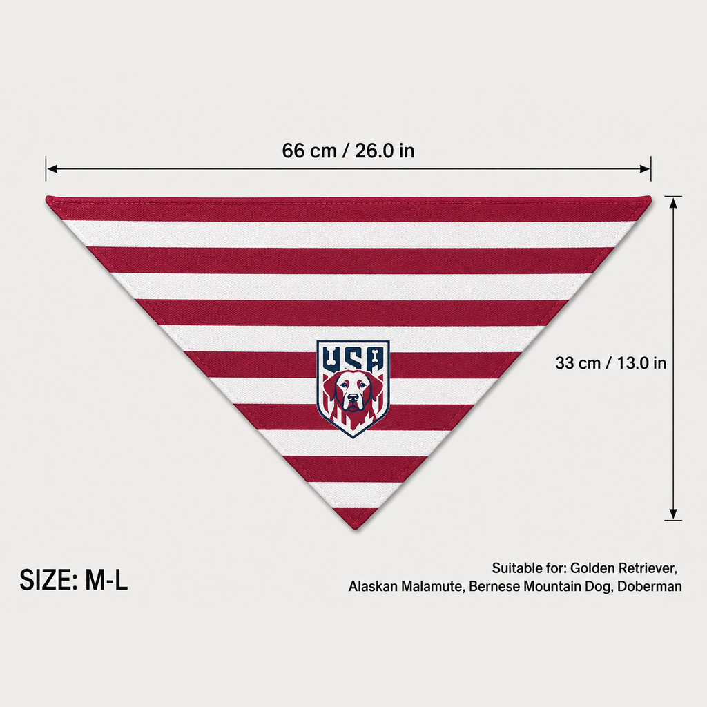 Fan Dog Bandana Usa, Stylish Accessory for Daily Wear, Perfect Gift Idea, Durable Material, Easy to Match Any