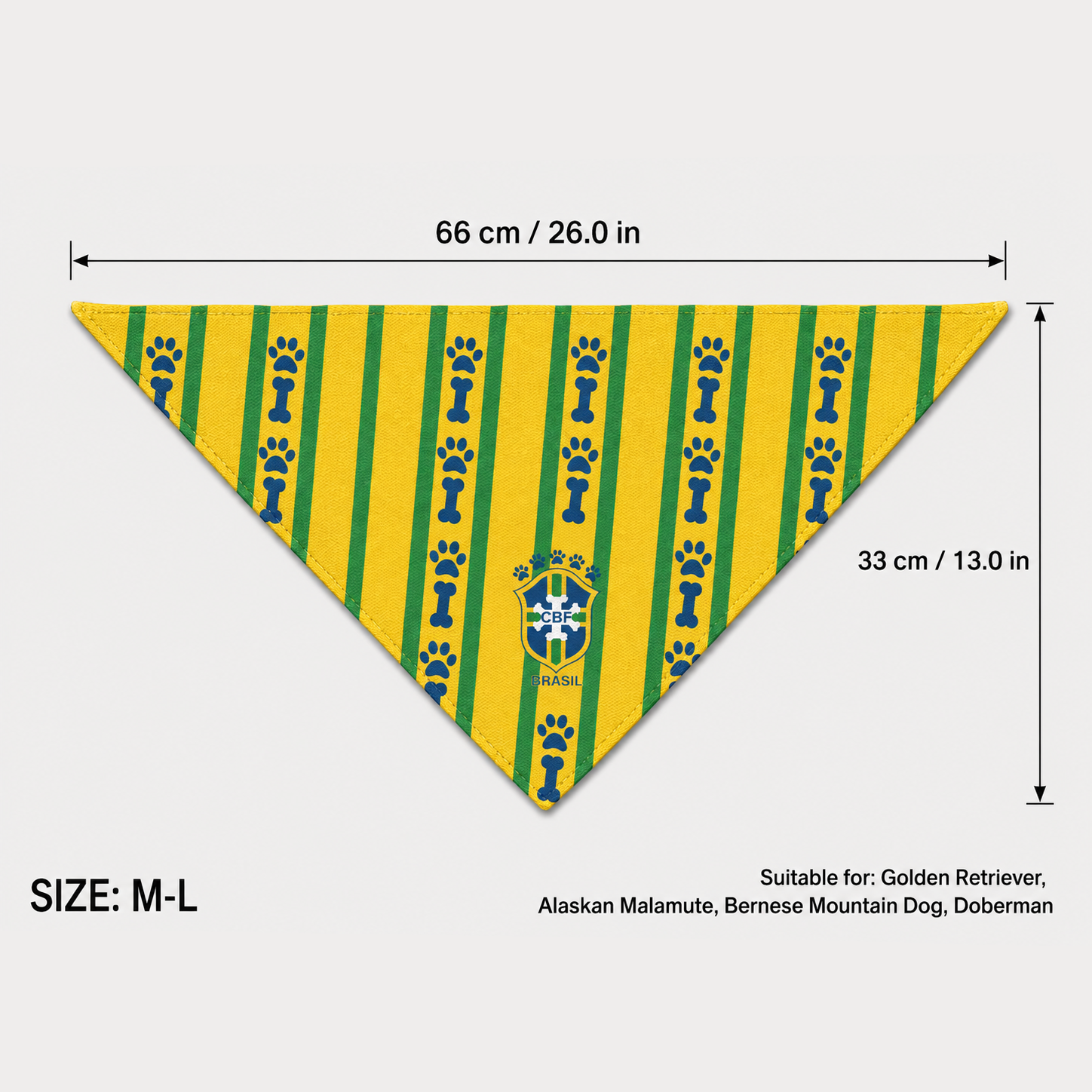 Fan Dog Bandana Brazil Style, Versatile Accessory for Daily Wear, Lightweight Fabric Perfect for Travel & Outdoor Activities