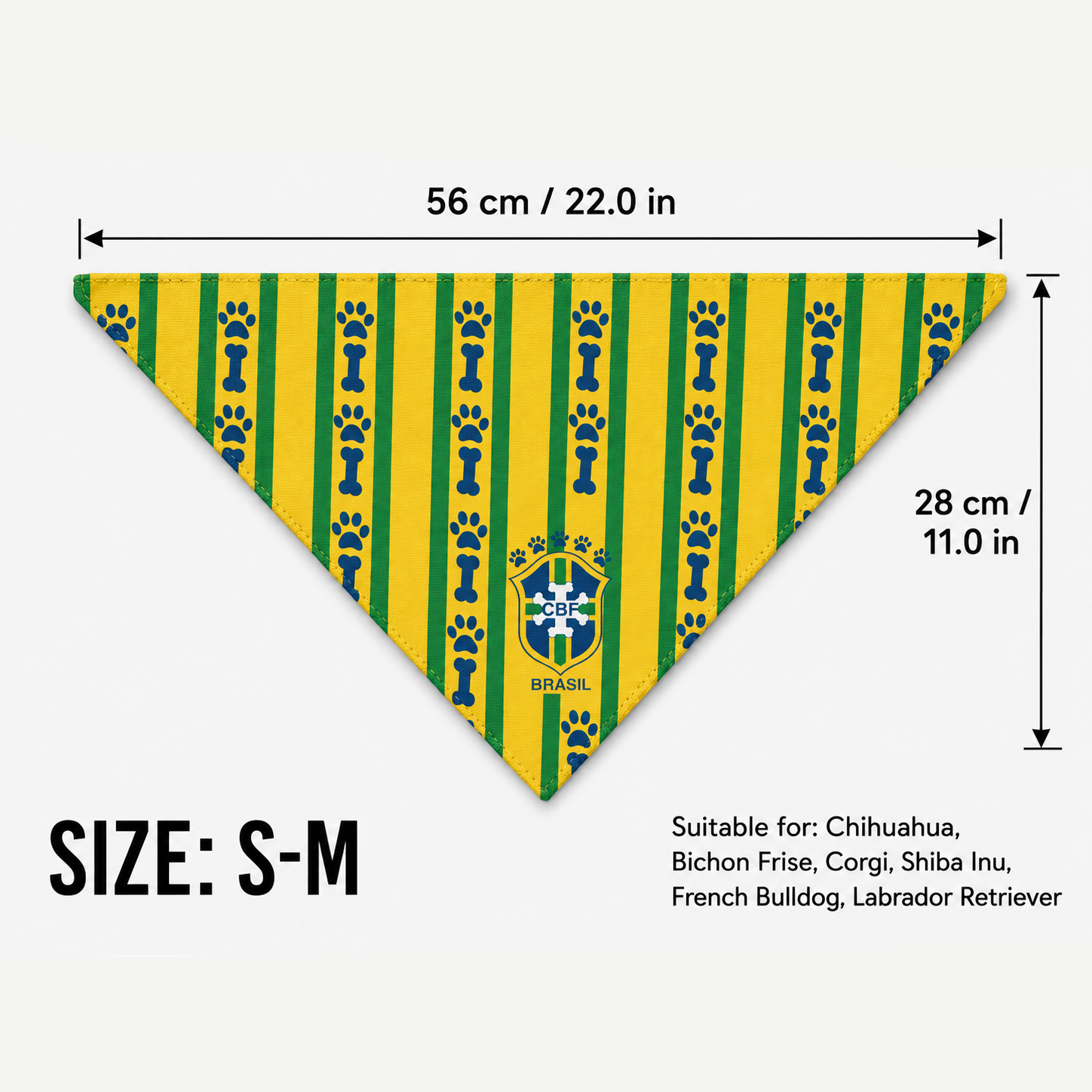Fan Dog Bandana Brazil Style, Versatile Accessory for Daily Wear, Lightweight Fabric Perfect for Travel & Outdoor Activities