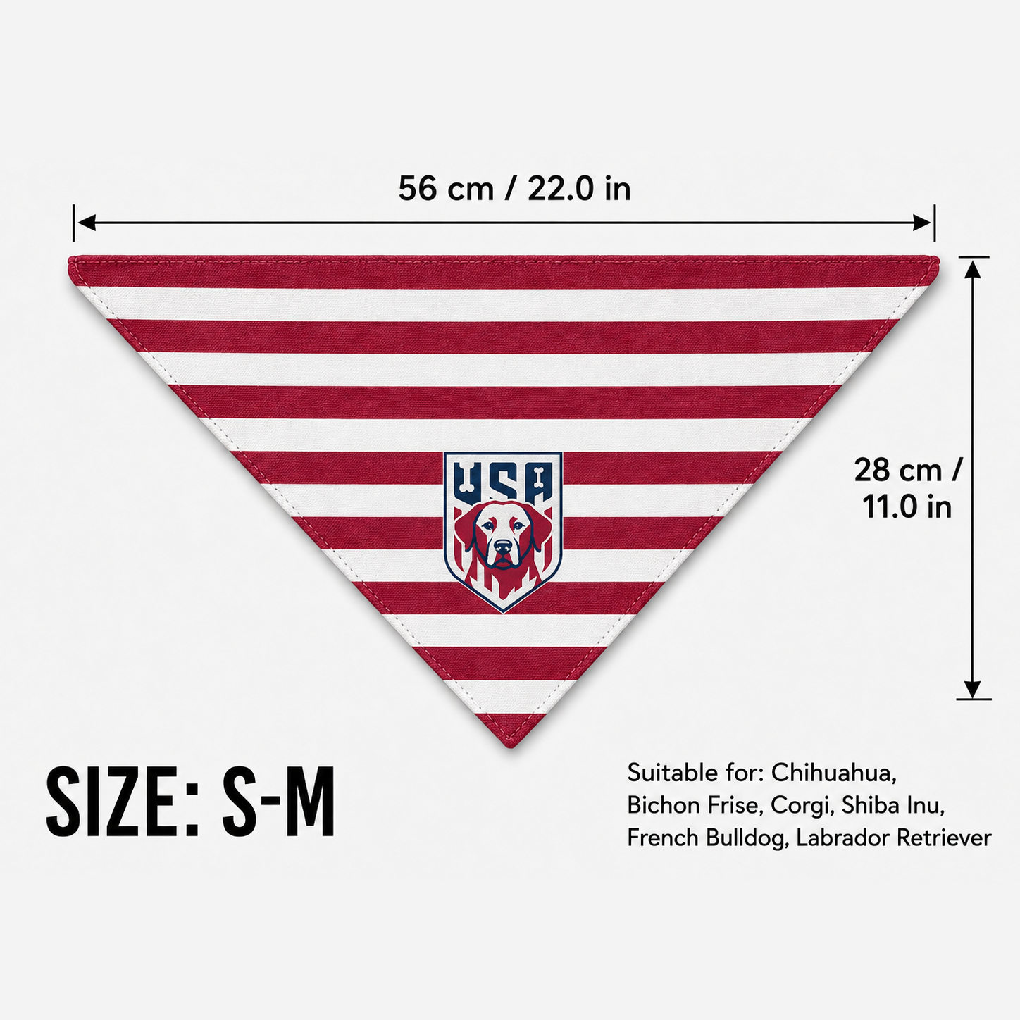 Fan Dog Bandana Usa, Stylish Accessory for Daily Wear, Perfect Gift Idea, Durable Material, Easy to Match Any