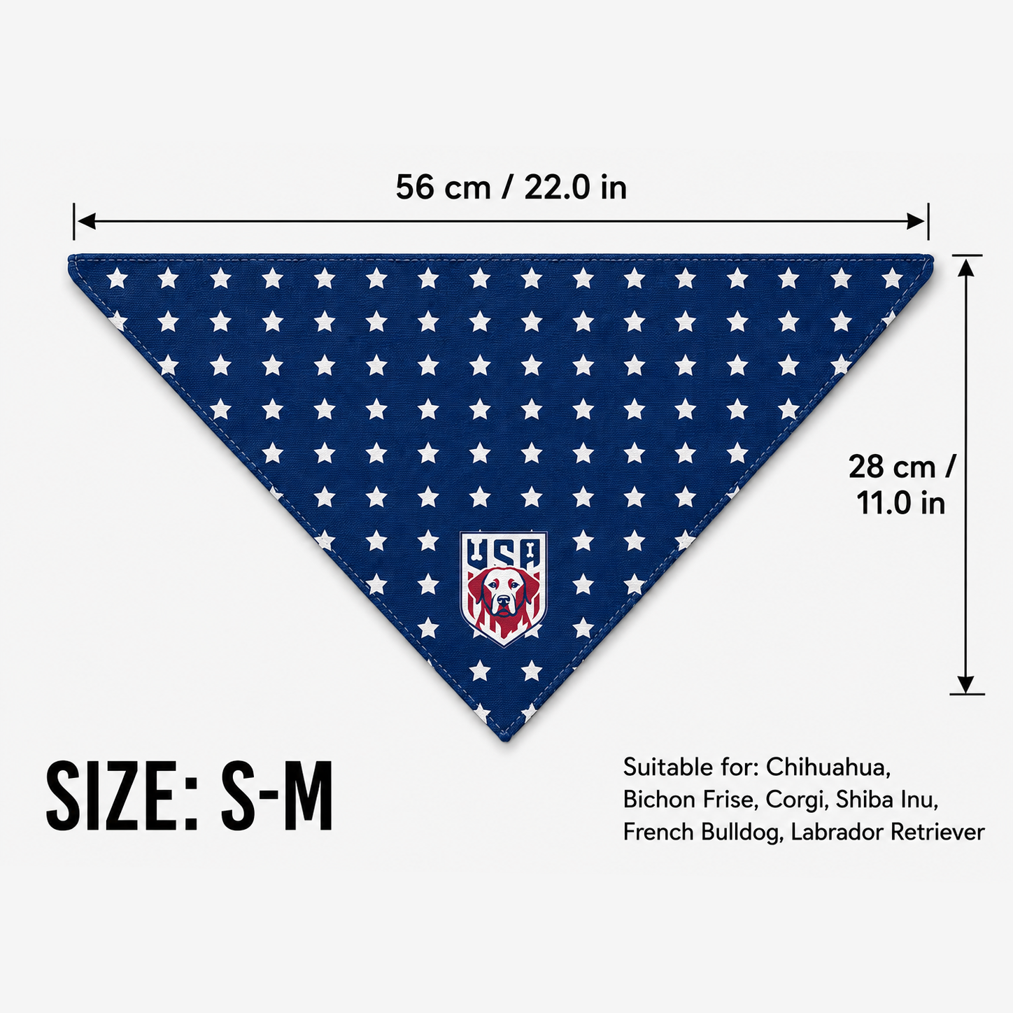Fan Dog Bandana Usa Blue, Stylish Accessory for Everyday Wear, Perfect for Layering and Versatile Use, Ideal Gift Idea for Friends and Family
