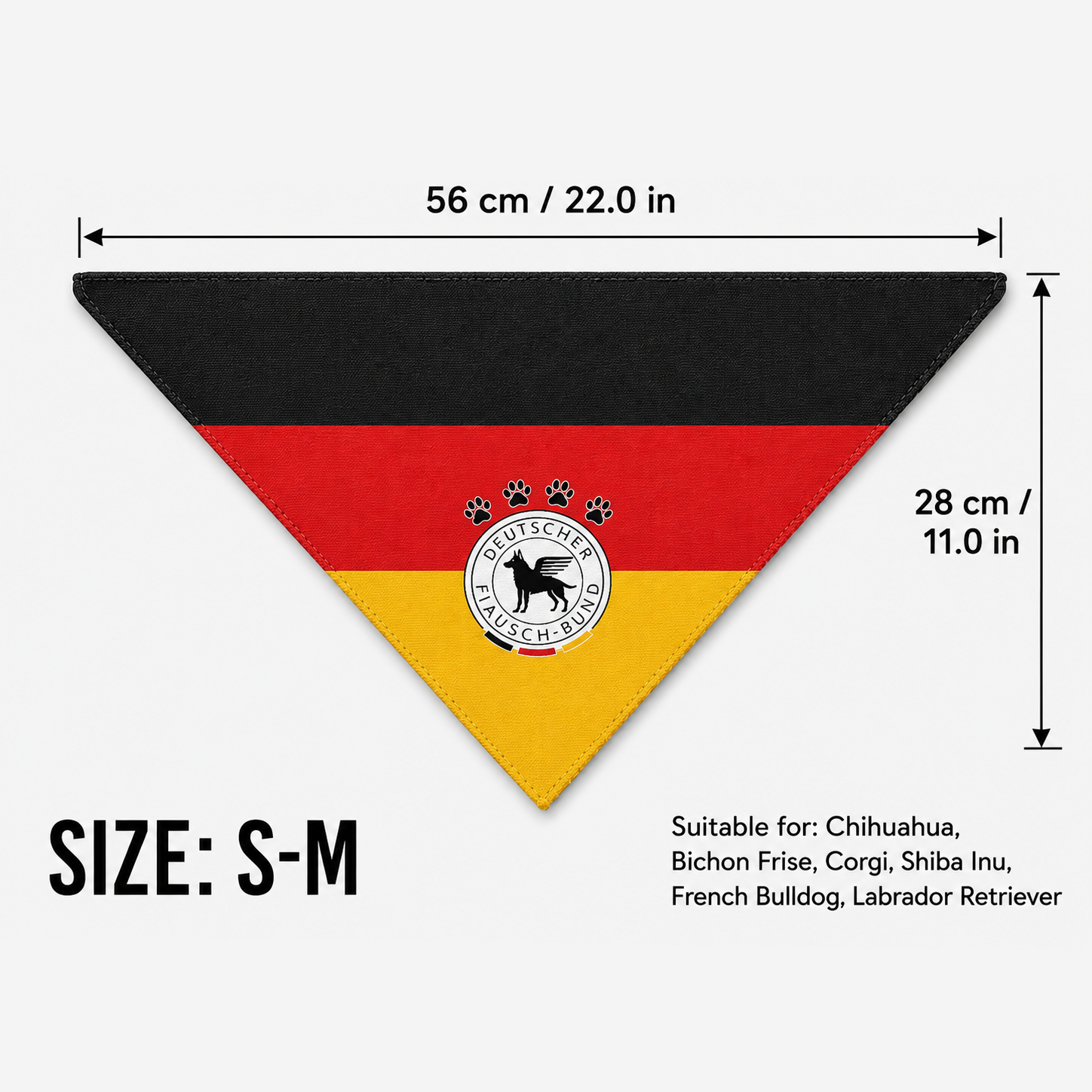 Fan Dog Bandana Germany, Stylish Accessory for Everyday Wear, Perfect Gift Idea, High-Quality Material, Durable Design