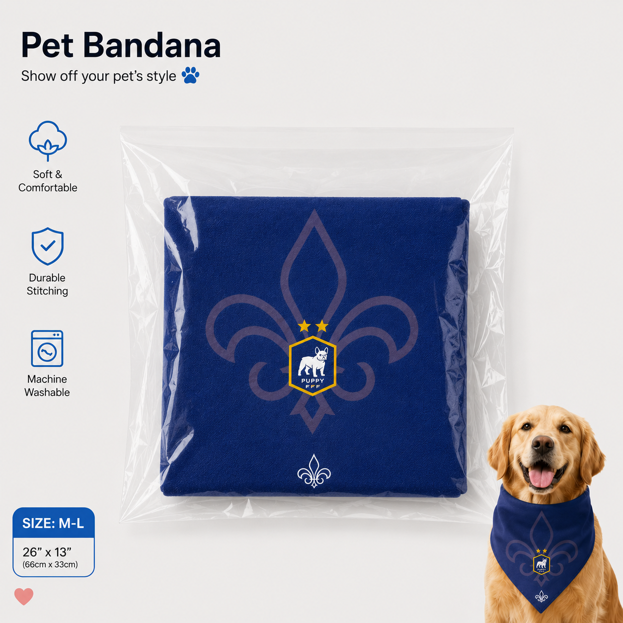 Fan Dog Bandana France Style, Elegant Triangle Scarf for Women, Perfect Accessory for Any Occasion, French Fashion Trendsetter