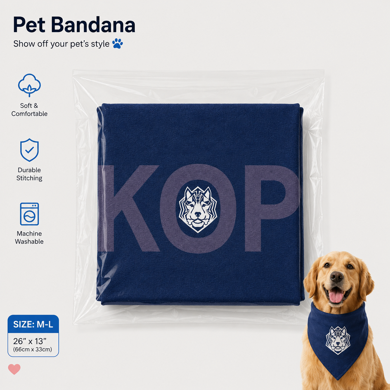 Fan Dog Bandana Korea Style, Trendy Accessory for Daily Wear, Perfect Gift Idea, Ideal for Fashion Enthusiasts, Unique Korean Design