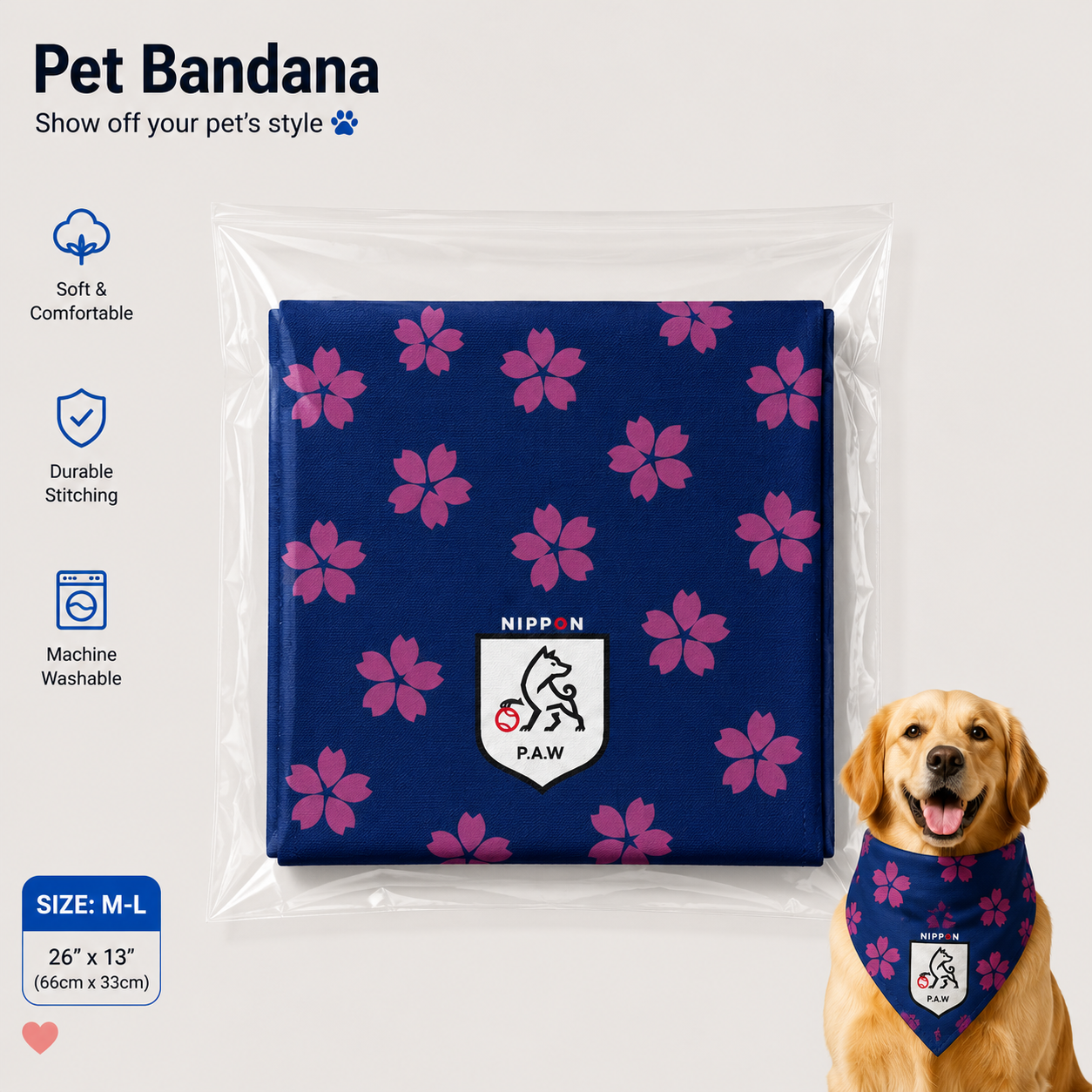 Fan Dog Bandana Japan Style, Versatile Accessory for Daily Wear, Lightweight & Breathable Material, Perfect Gift Idea for Travelers